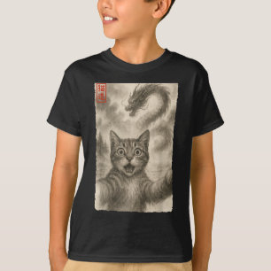 Camiseta Gracioso Sumi-e Kawaii sorprendido por la selfie i