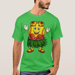 Camiseta Gracioso Summe Tropical Hawaii de Bola de Softball