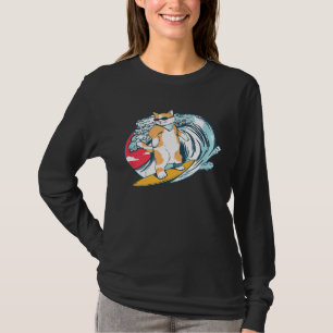 Camiseta Gracioso Surfing Cat Kitty Surfer Surfboard