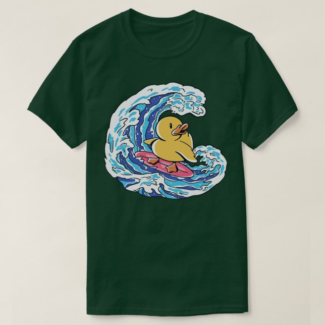 Camiseta Gracioso Surfing Rubber Ducky Great Wave Ill Japon (Diseño del anverso)