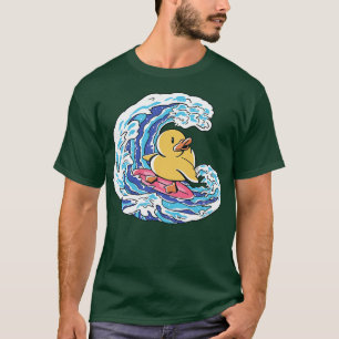 Camiseta Gracioso Surfing Rubber Ducky Great Wave Ill Japon