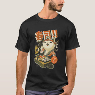 Camiseta Gracioso sushi Cat Chef
