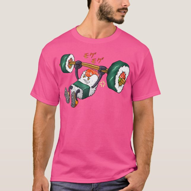 Camiseta Gracioso Sushi Levantamiento de peso Gimnasio Homb (Anverso)