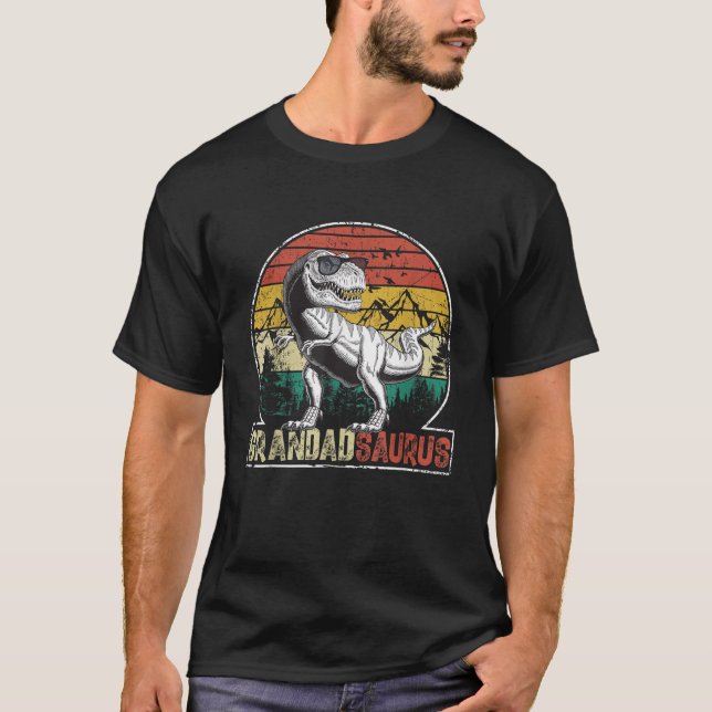 Camiseta Gracioso T Rex Dinosaur Grandad Saurus Familia Mat (Anverso)