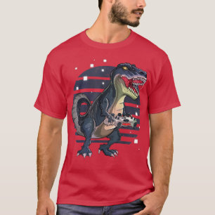 Camiseta Gracioso T-Rex Gamer T Rex Gaming, Juego De Vídeo 