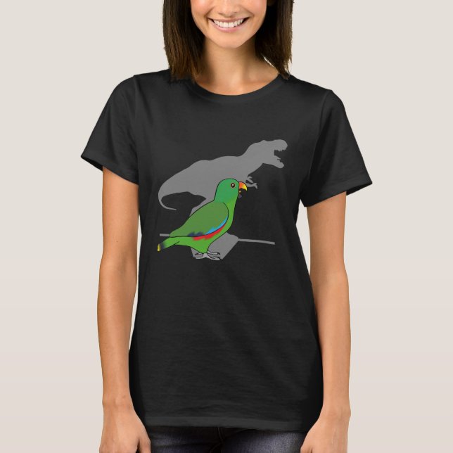 Camiseta Gracioso T-Rex macho Eclectus Green Dinosaur Parro (Anverso)