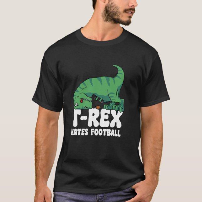 Camiseta Gracioso T Rex Odia Al Gimnasio De Fútbol De Brazo (Anverso)