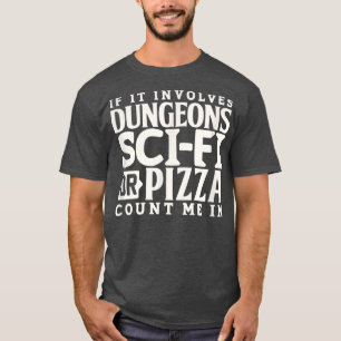 Camiseta Gracioso Tabletop RPG gamer Sci-Fi Pizza dice