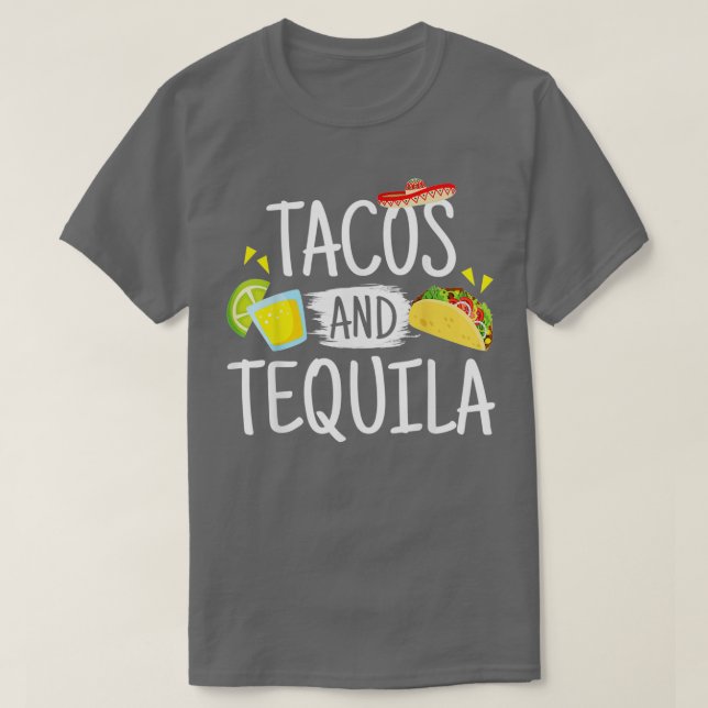 Camiseta Gracioso Tacos Y Regalo Tequila Mexicano De Sombre (Diseño del anverso)