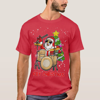 Camiseta Gracioso Tambor De Feliz Navidad Y Amante De Santa
