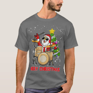 Camiseta Gracioso Tambor De Feliz Navidad Y Amante De Santa