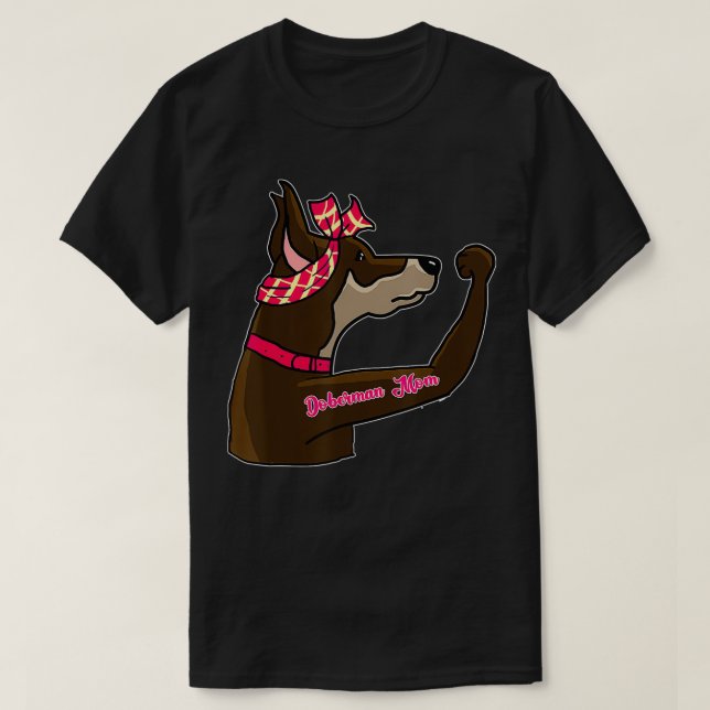 Camiseta Gracioso tatuaje de mamá Doberman, regalos propios (Diseño del anverso)