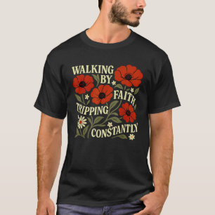 Camiseta Gracioso Tee Cristiano Caminando Por Falsas Cons