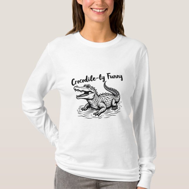 Camiseta Gracioso Tee de Cocodrilo - Diseños únicos de coco (Anverso)