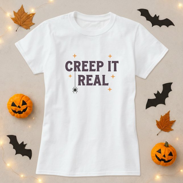 Camiseta Gracioso Tee De Halloween; Salto Real Spider Pun (Subido por el creador)