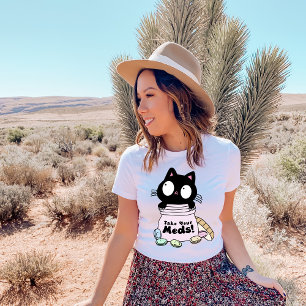 Camiseta Gracioso Tee Gráfico De Gato De Receta, Gato Adora