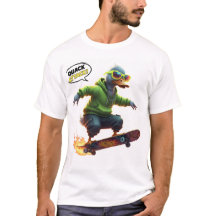 Gracioso Tee Gráfico Pato para Skaters y Vibes de