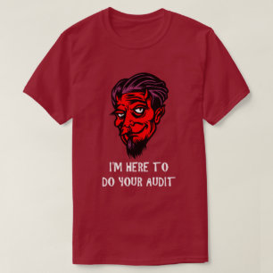 Camiseta Gracioso tema de impuestos auditoría cara diaból