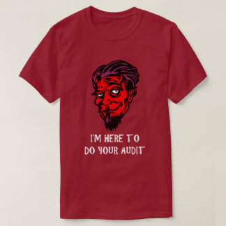 Camiseta Gracioso tema de impuestos auditoría cara diabólic