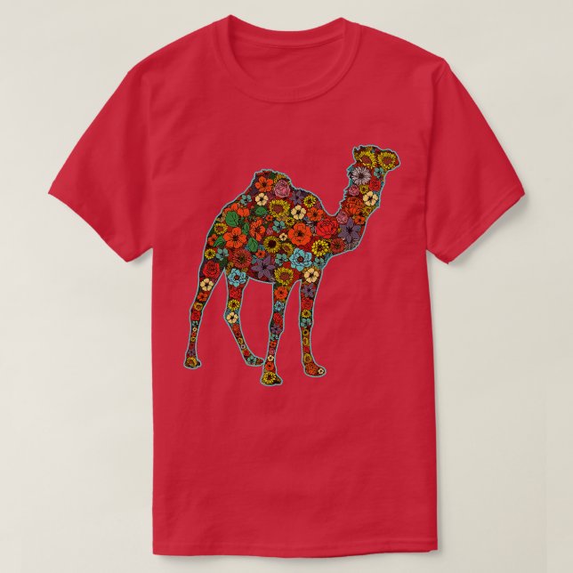 Camiseta Gracioso tema del cumpleaños del camello florido r (Diseño del anverso)