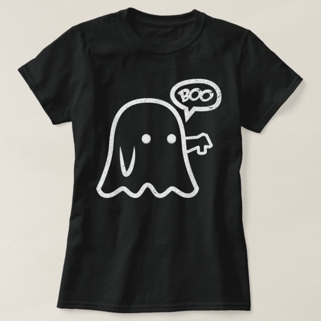 Camiseta Gracioso Thumbs abajo de Boo Ghost Halloween (Diseño del anverso)