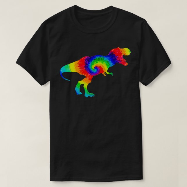 Camiseta Gracioso tinte de dinosaurio tinte arcoiris Hippie (Diseño del anverso)