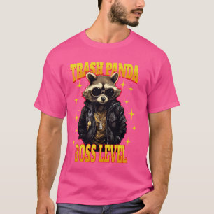 Camiseta Gracioso Trash Panda Boss Level Raccoon