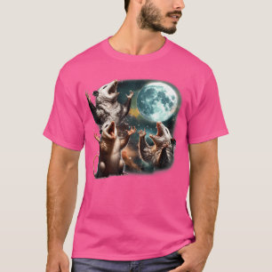 Camiseta Gracioso Tres Luna Opossum 3 Magia Plena Rara