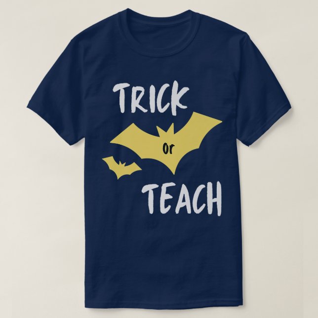 Camiseta Gracioso TRICK O ENSEÑAR A Maestra Halloween Feste (Diseño del anverso)