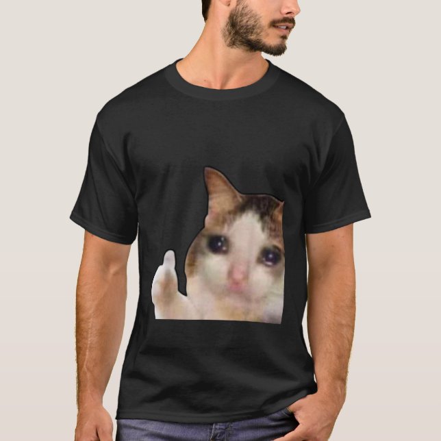 Camiseta Gracioso, Triste Tumba De Gato Meme Llorando Gatit (Anverso)