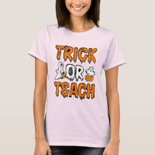 Camiseta Gracioso Truco De Boo Fantasma O Enseñar Al Profes