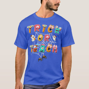 Camiseta Gracioso Truco O Enseñanza De Monstruos De Maestro