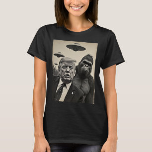 Camiseta Gracioso Trump Bigfoot Selfie Con Alienígena Extra