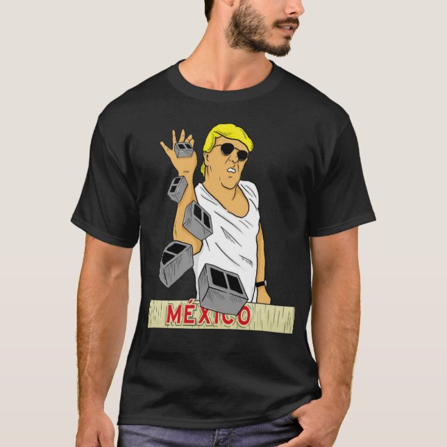 Camiseta Gracioso Trump Salt Bae Mexico US Border Wall 2020 (Anverso)