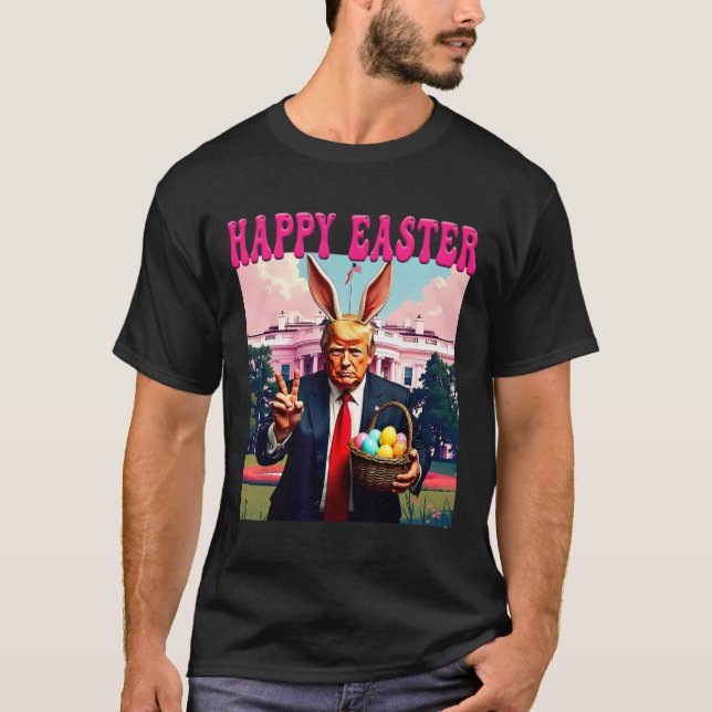 Camiseta Gracioso Trump Y Huevos De Pascua Hap De La Casa B (Anverso)