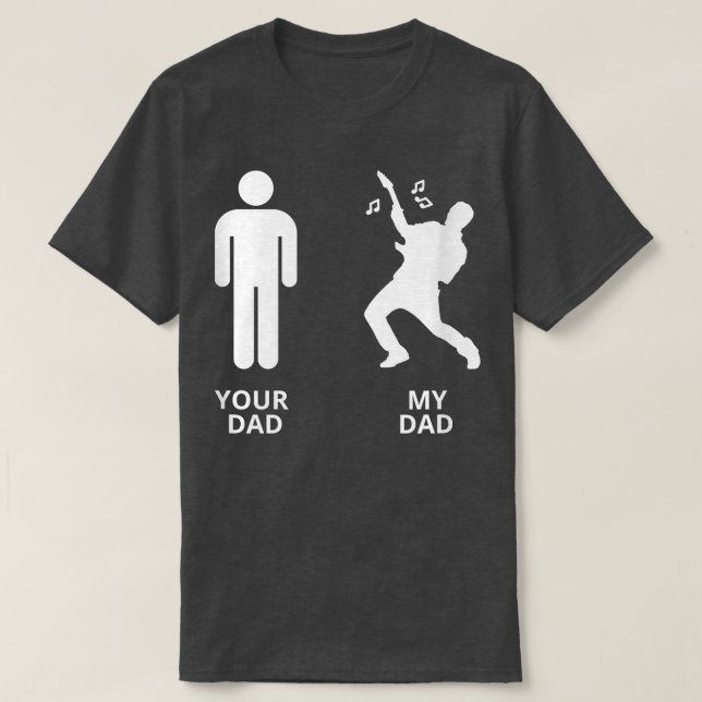 Camiseta Gracioso tu padre contra mi papá músico de guitarr (Diseño del anverso)