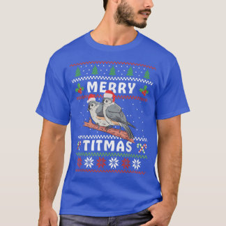 Camiseta Gracioso Tufted Titmouse Merry Titmas Regalo Bird 