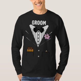 Camiseta Gracioso Tuxedo de Groom con cigarrillos y anillo