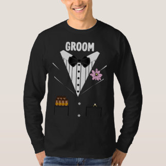 Camiseta Gracioso Tuxedo de Groom con cigarrillos y anillo 