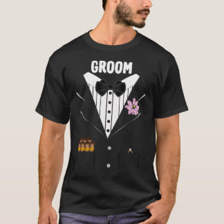 Camiseta Gracioso Tuxedo de Groom con cigarrillos y anillo 