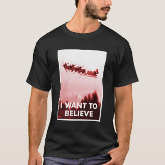 Camiseta Gracioso Ufo Santa Claus que quiero creer para Cri