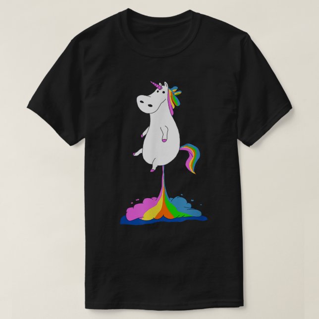 Camiseta Gracioso Unicornio Farting Rainbow - Magnífico Far (Diseño del anverso)
