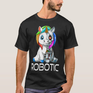 Camiseta Gracioso Unicornio Robot Robotic Cudddling Cyborg