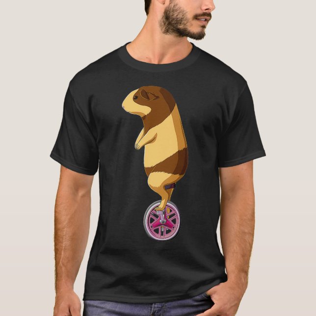 Camiseta Gracioso Unicycle Guinea Pig Premium (Anverso)