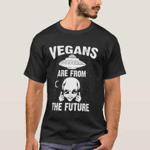 Camiseta Gracioso Vegan Alien Cute Ufo Hombres Vegetarios M