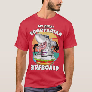 Camiseta Gracioso Vegetariano Surfing Novice Humor