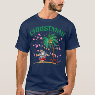 Camiseta Gracioso verano tropical Santa Cláusula Hawái