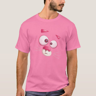 Camiseta Gracioso vestido de cabeza de pantera de gato rosa