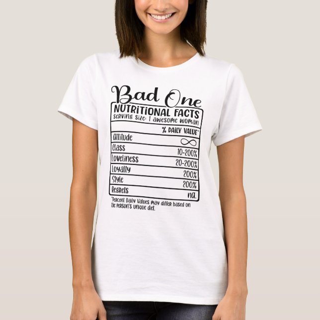Camiseta Gracioso viaje de bestias/Malos hechos nutricional (Anverso)