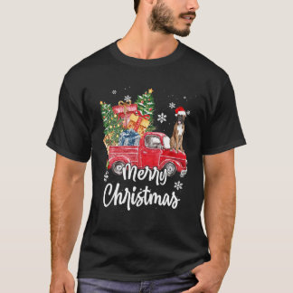 Camiseta Gracioso viaje en bote en camión rojo Feliz Navida